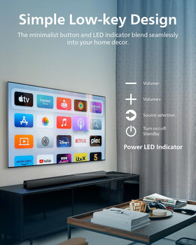 Philips B4208 soundbar remote control for quick EQ and volume tweaks.