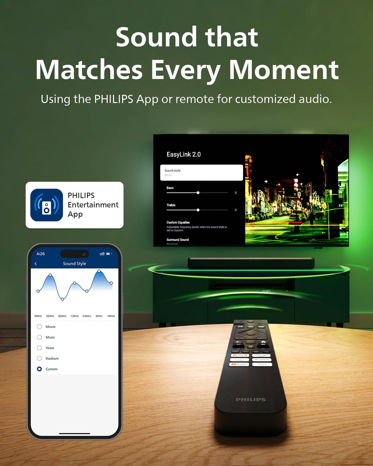 Philips B5109 wall-mount-ready side view for a sleek, space-saving setup