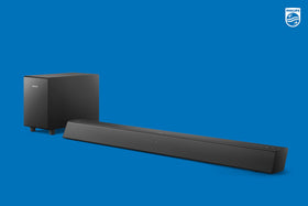 Included wall mount brackets for Philips B5306 in a neat installation
