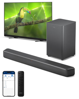 PHILIPS B5309 soundbar front view showing compact design for clear TV audio