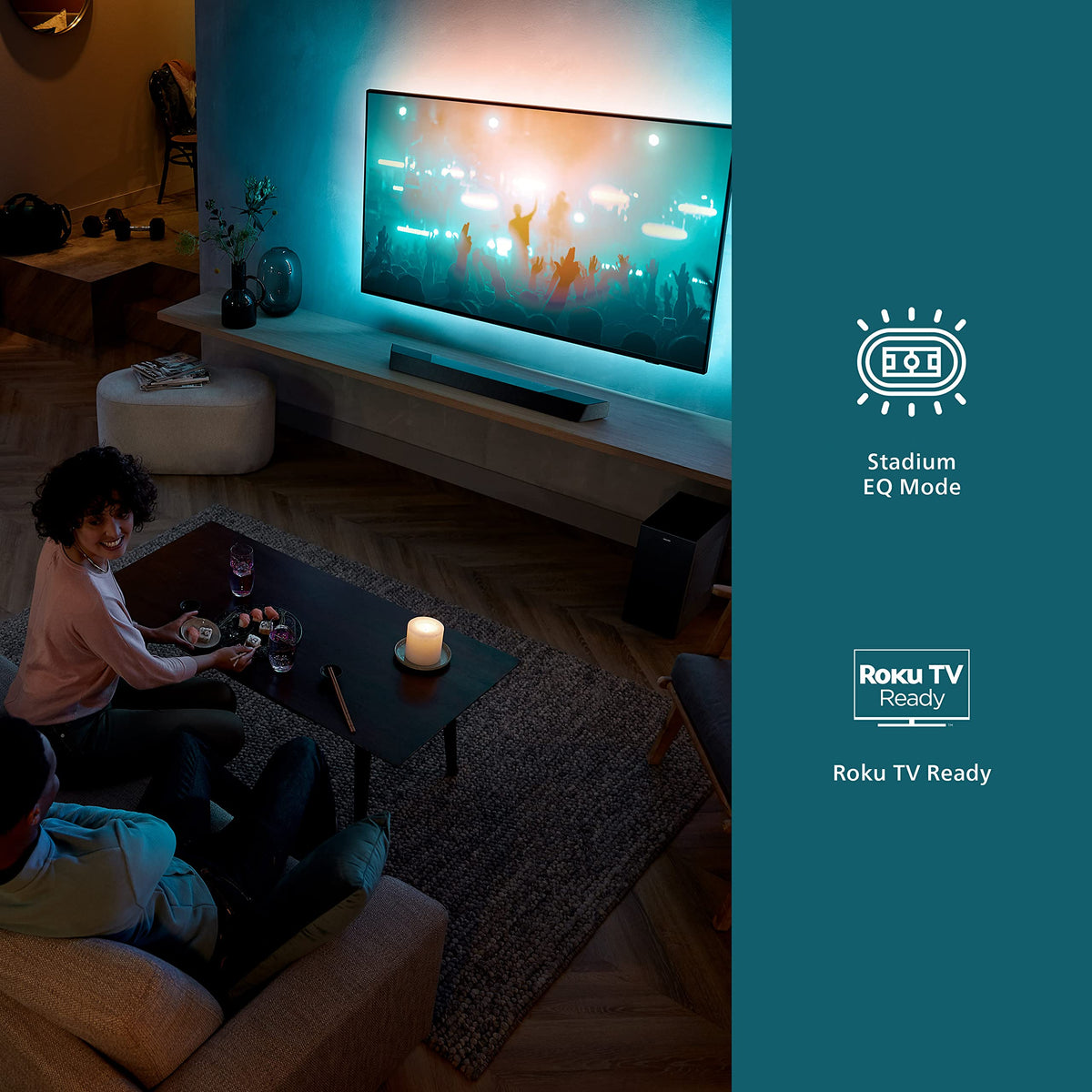 PHILIPS B8907 wireless subwoofer delivering deep bass