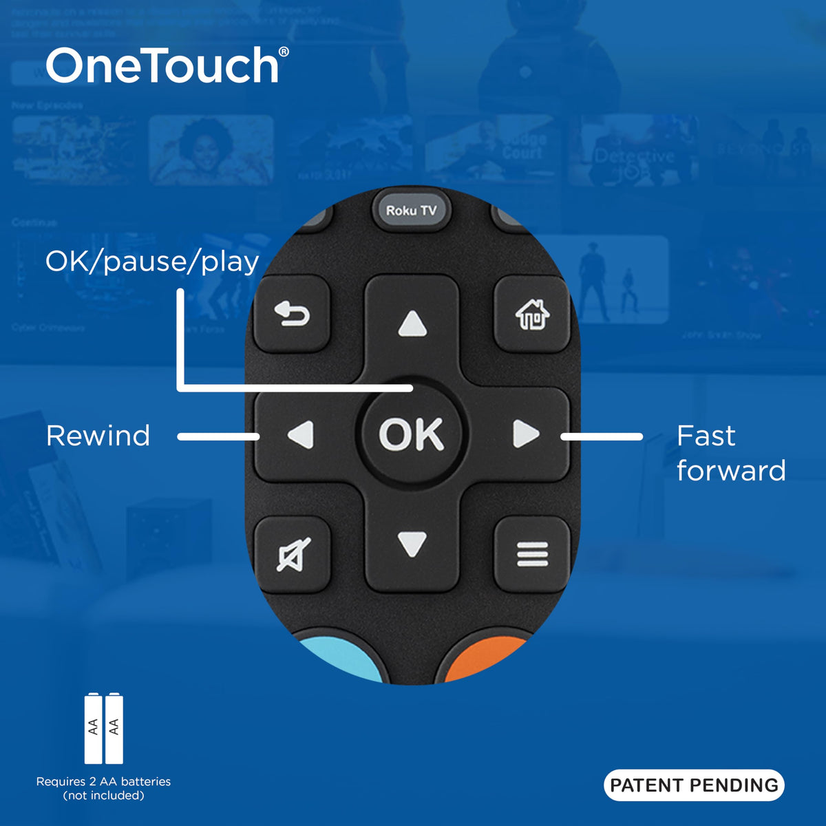 PHILIPS remote in hand demonstrating large size and comfortable ergonomic grip