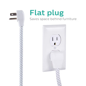 PHILIPS braided 10ft cord detail highlighting tangle-free durable cable and reach