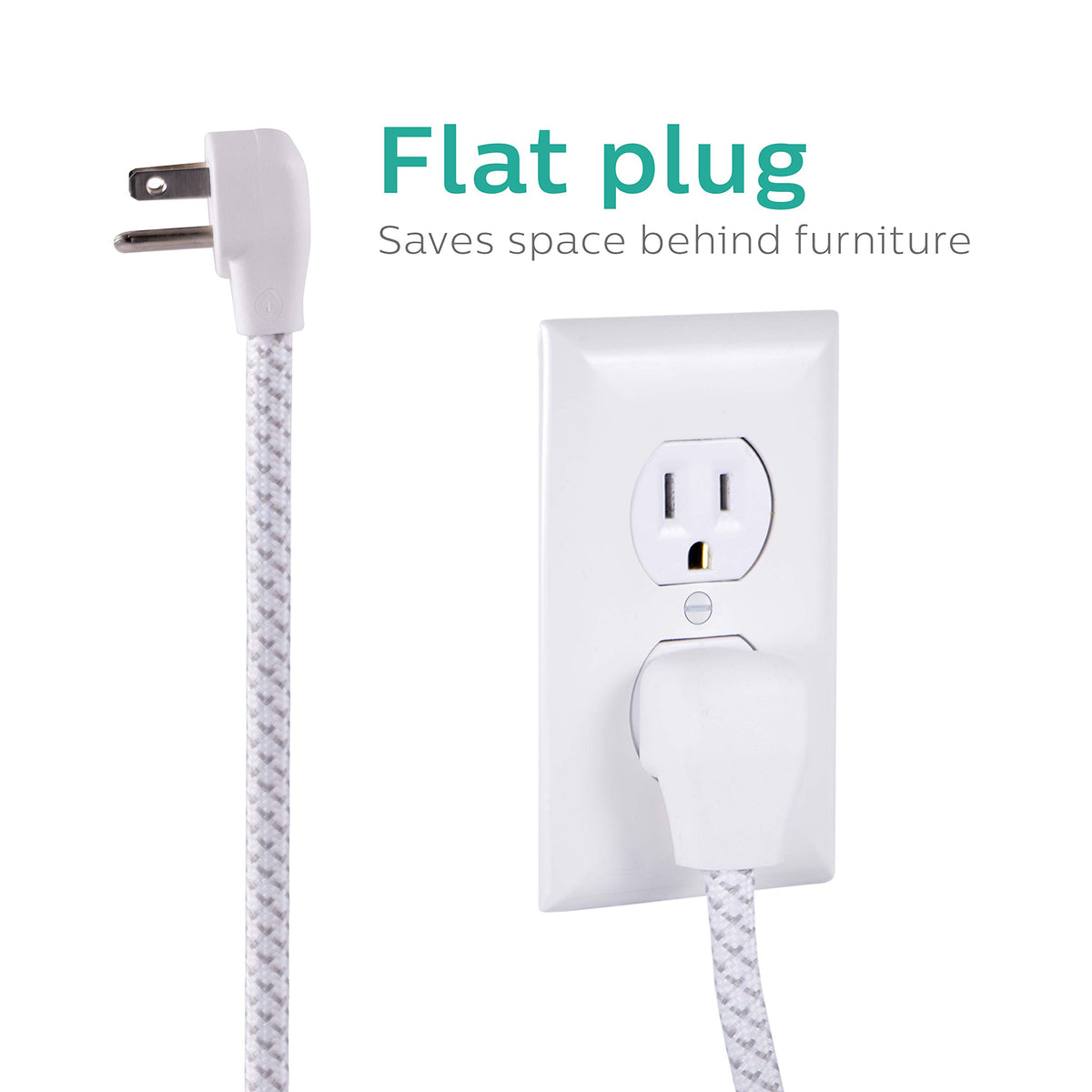 Philips braided cord detail highlighting durable tangle-free cable and style