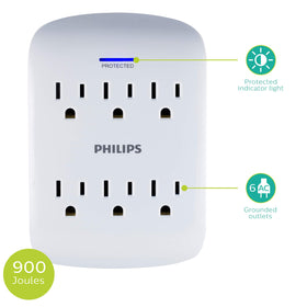 Philips close-up LED indicator showing active protection and quick status check