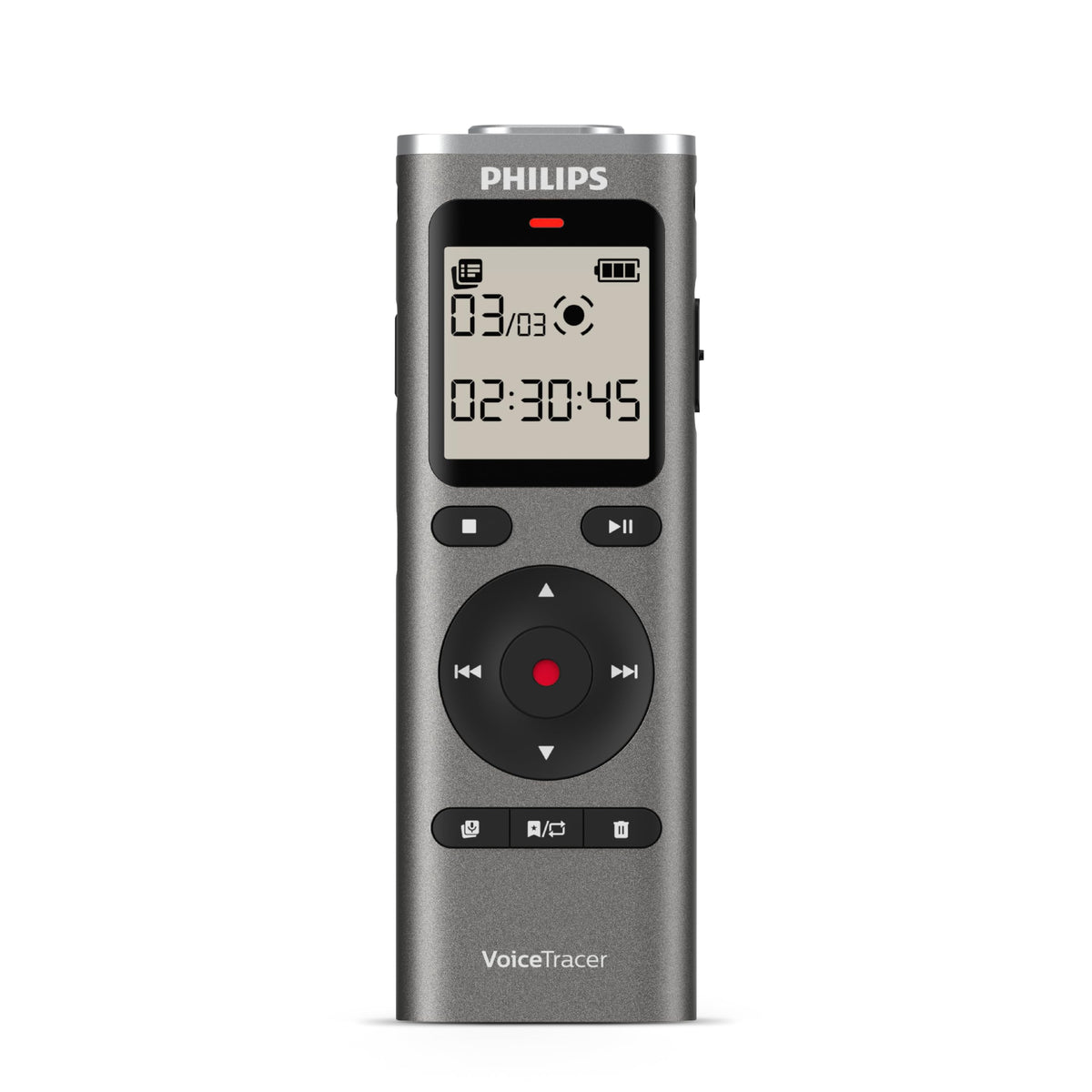 PHILIPS DVT1170 front panel showing buttons and screen, clear control access