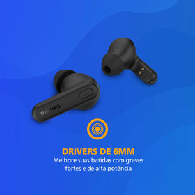 PHILIPS earbuds worn during activity, demonstrating secure fit and comfort benefit