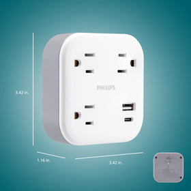 PHILIPS EZFit ETL-listed surge tap with clear safety labeling visible.