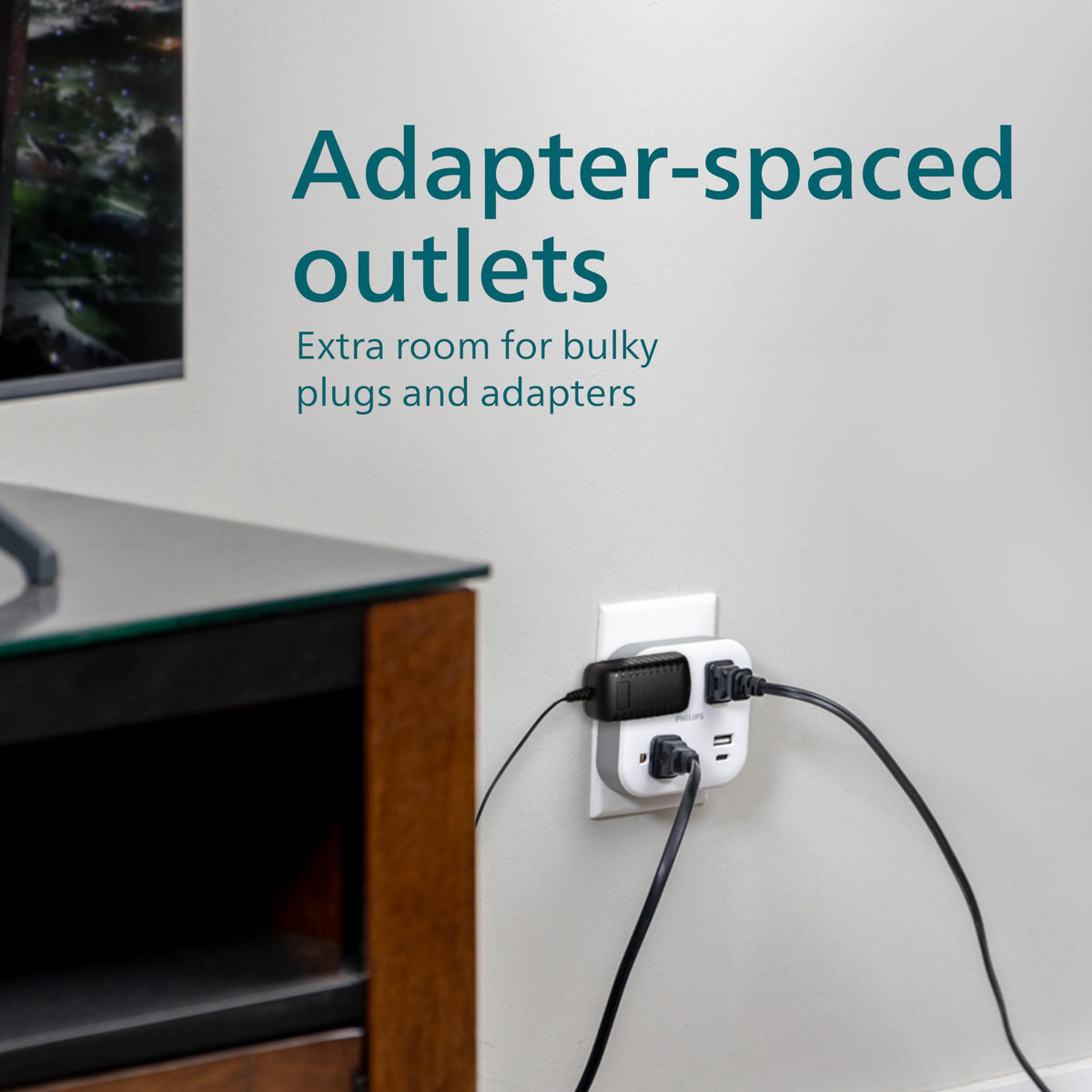 PHILIPS EZFit USB-C port close-up highlighting modern device compatibility.