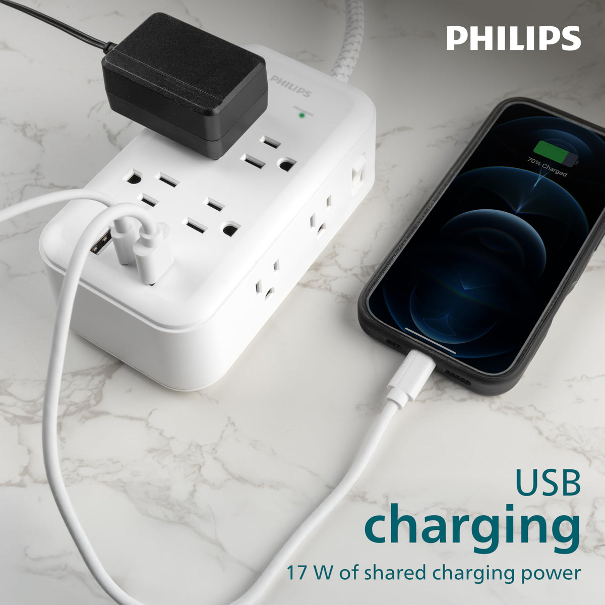 PHILIPS flat plug profile near wall for low-profile placement and space saving
