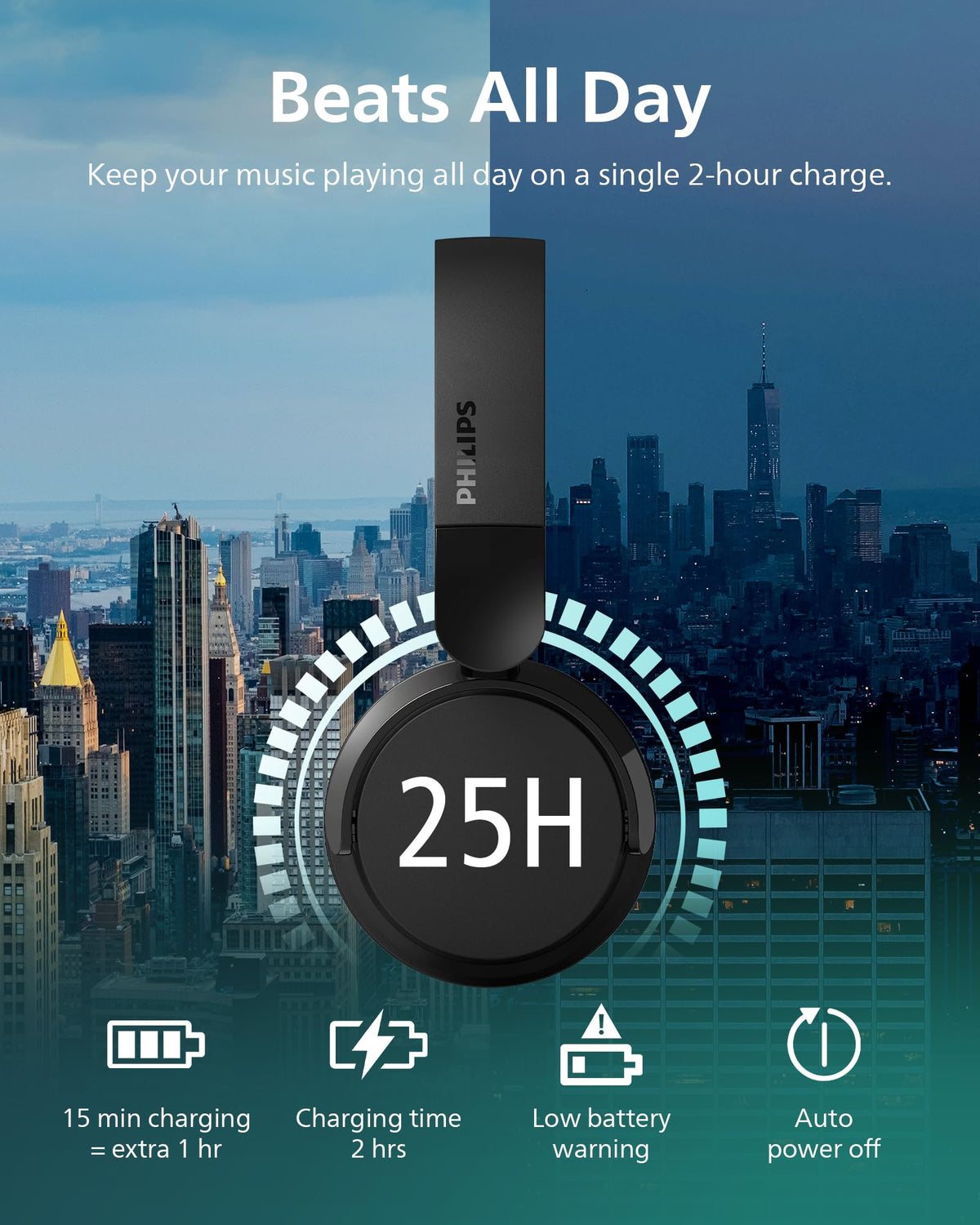 PHILIPS H3209 Bluetooth 5.3 for stable wireless connections.