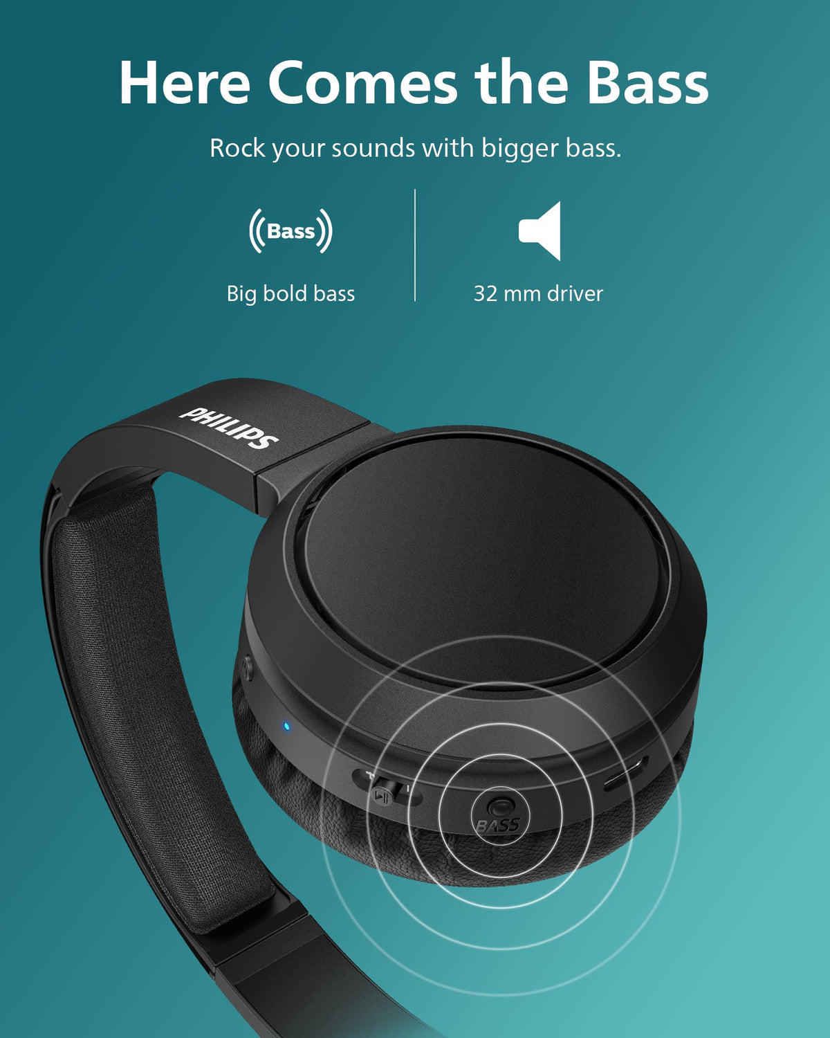 PHILIPS H4205 32mm drivers deliver rich, detailed sound