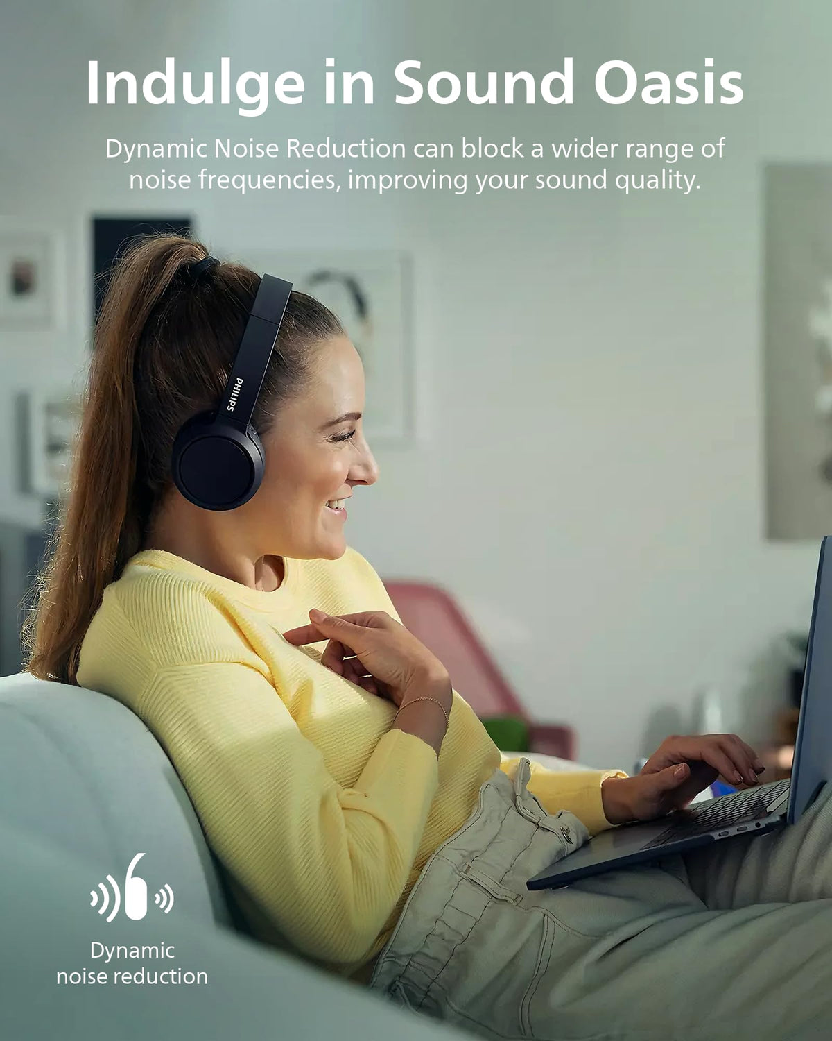 PHILIPS H4205 cushioned adjustable headband reduces pressure during use