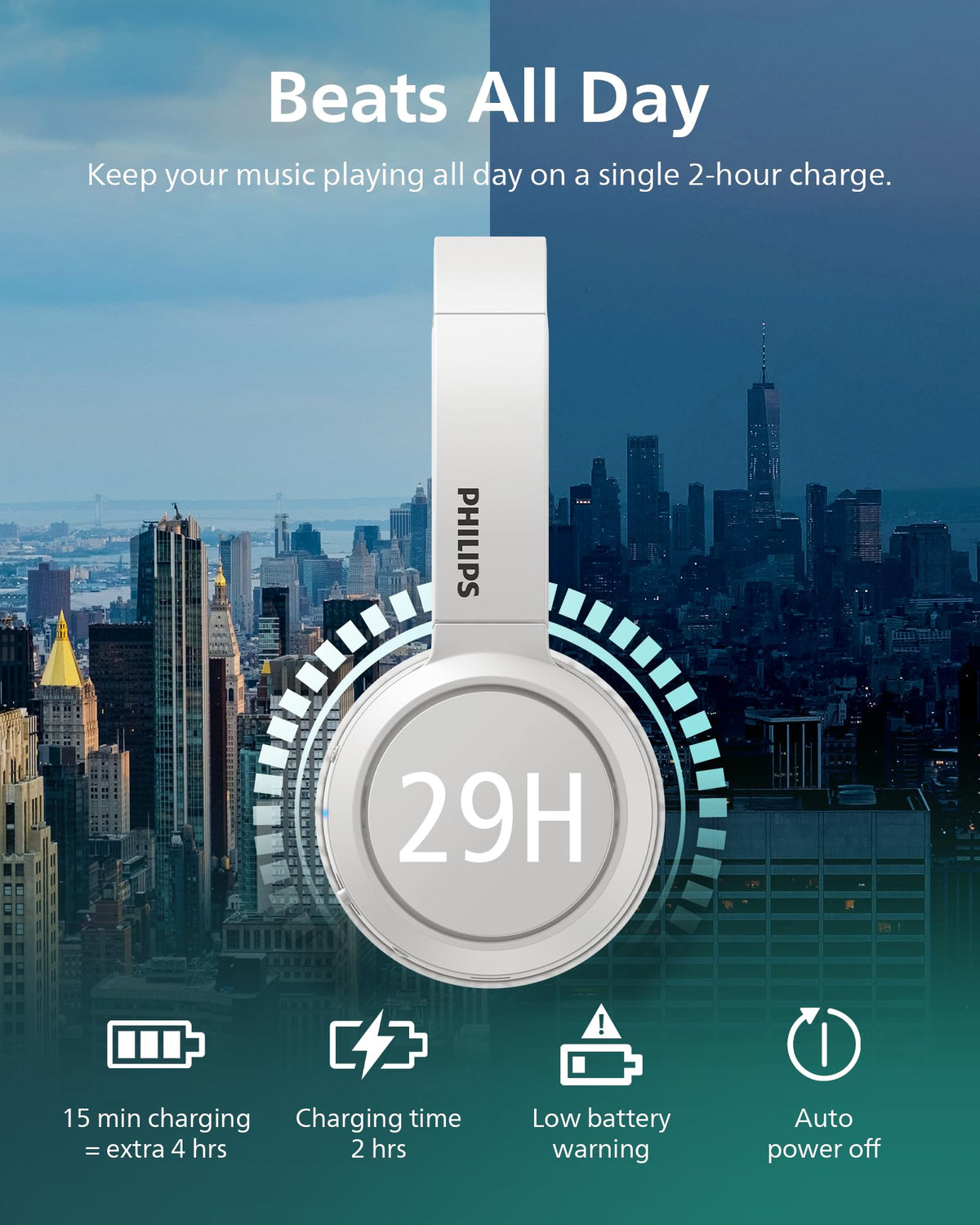 PHILIPS H4205 comfort-first design with cushioned headband for lightweight wear.