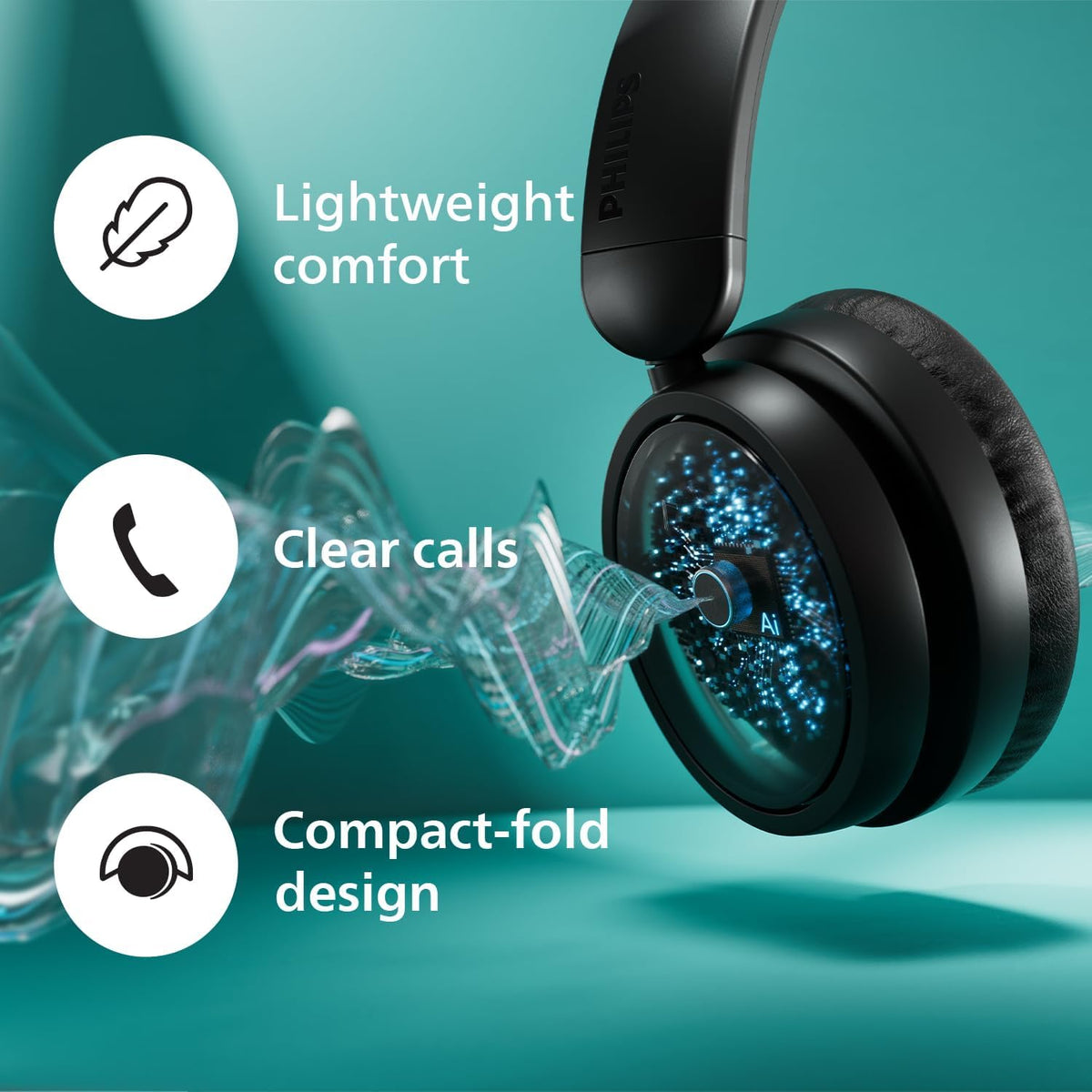 PHILIPS H5209 worn by user in lifestyle setting demonstrating comfort and immersive listening benefit