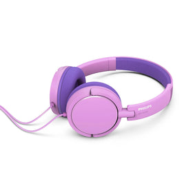 PHILIPS K2019 pink built-in mic on-ear design supports clear, safe listening for kids
