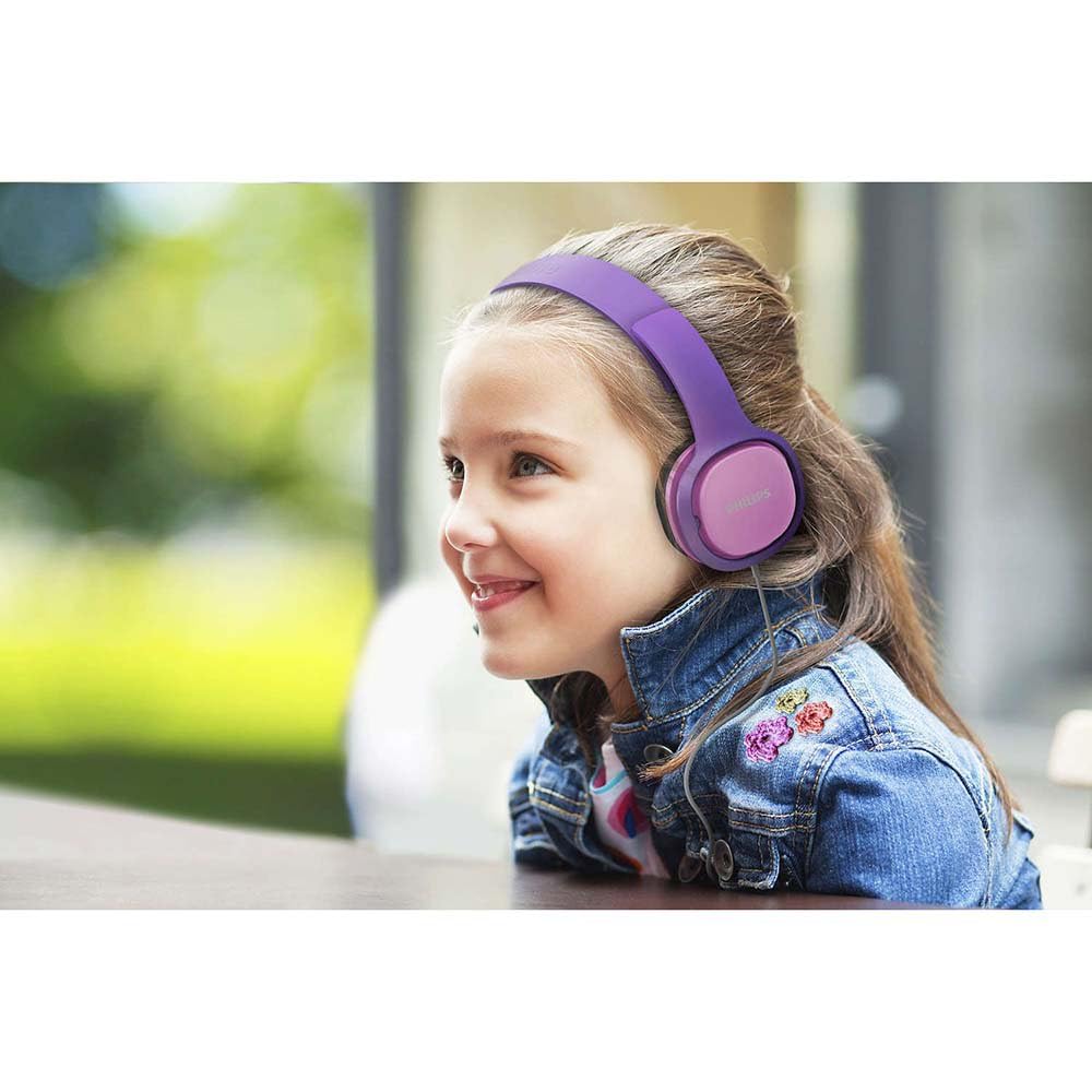 PHILIPS Kids Headphones featuring soft ear cushions for secure, gentle fit