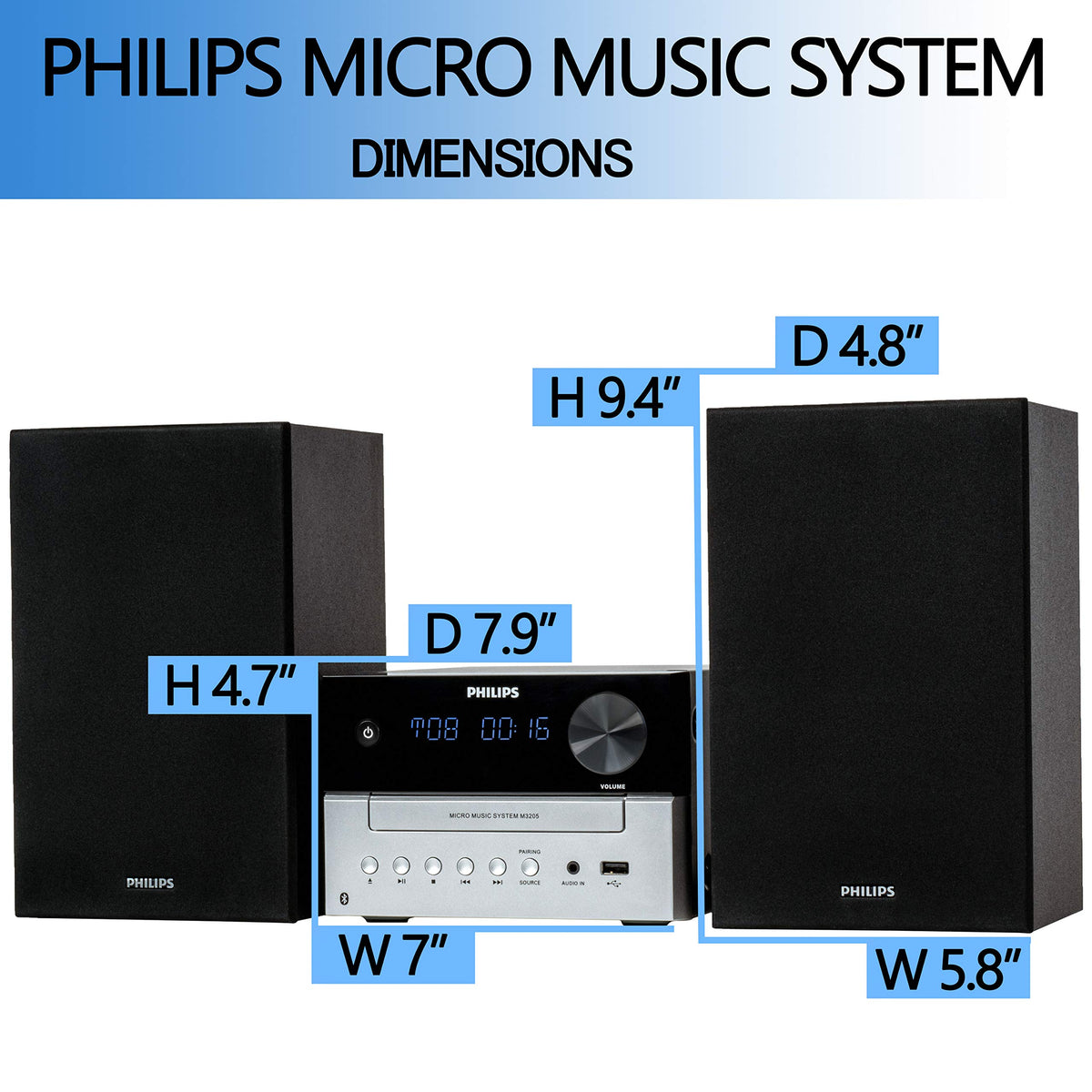 Philips micro music system remote control for easy operation.