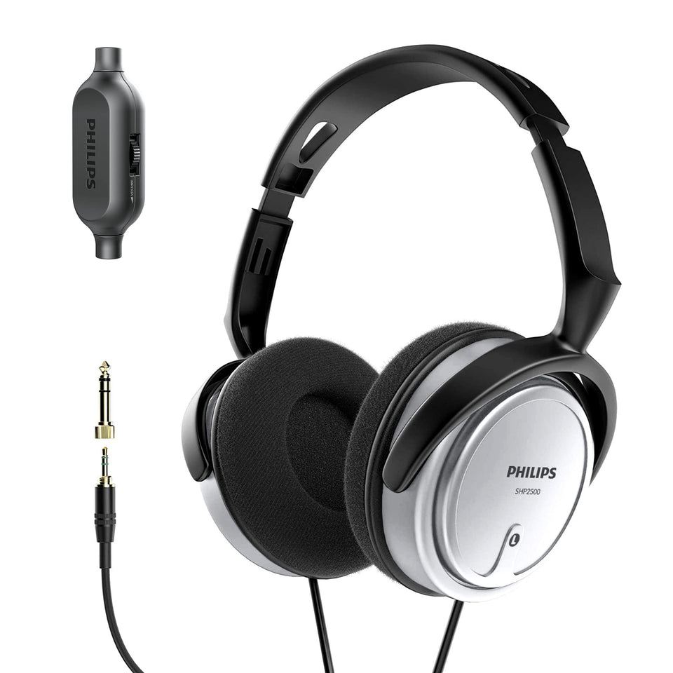 Philips over-ear headphones angled view for studio monitoring clarity