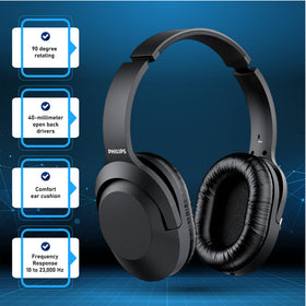 PHILIPS headphones with passive isolation for focused listening