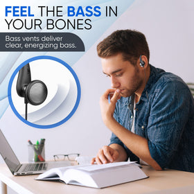 PHILIPS over-the-ear earbuds 3-5mm-wired-connection for reliable listening.