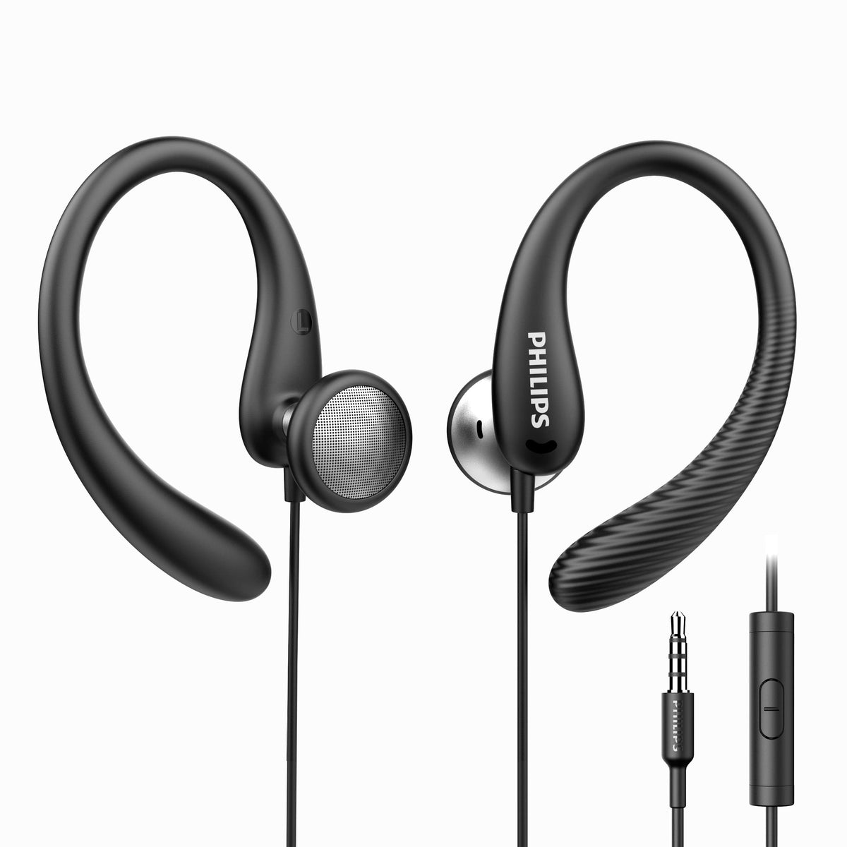 PHILIPS over-the-ear earbuds secure-fit-ear-hooks for workouts.