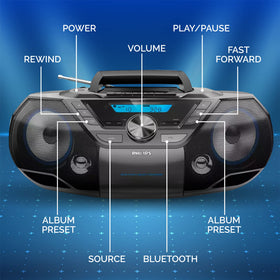 PHILIPS Boombox in Bluetooth pairing mode for wireless music streaming