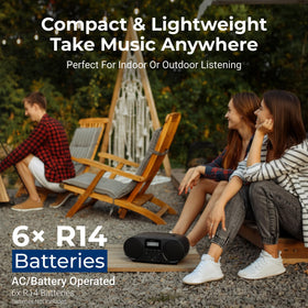 Philips portable design with a sturdy handle for music on the go