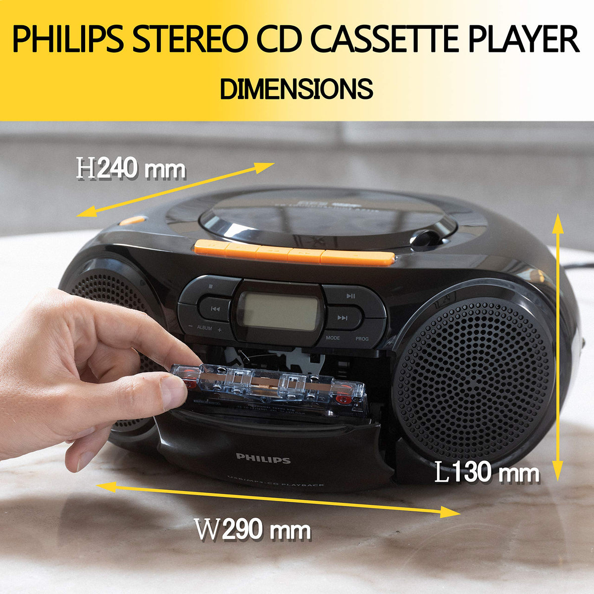 PHILIPS portable stereo compact design in a cozy room for easy placement.