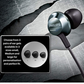 Philips Pro wired earbuds ergonomic design for comfortable wear during travel.