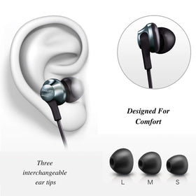 PHILIPS Pro Wired Earbuds with extra ear tips for secure, comfortable fit