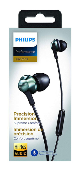 PHILIPS Pro Wired Earbuds inline mic and controls for calls and playback