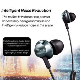 Philips Pro wired earbuds provide passive noise isolation for clearer listening.