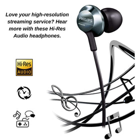Philips Pro wired earbuds with three-tip sizes ensure secure, comfortable fit.