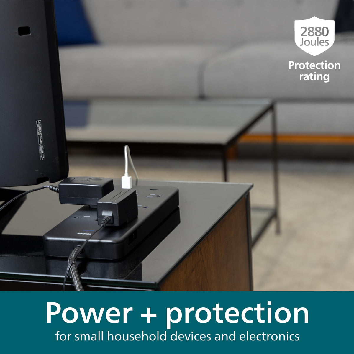 Philips protected indicator light and label showing safety features and rating