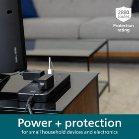 Philips protected indicator light and label showing safety features and rating