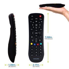 Philips remote back with battery compartment open for fast battery replacement