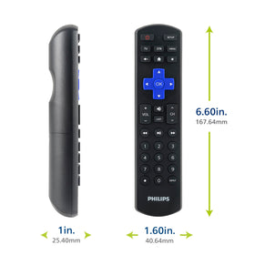 Philips Roku remote in use during movie night setup
