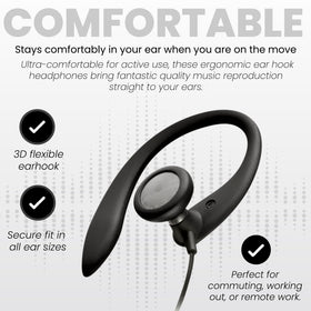 PHILIPS SHS3200BK 1.2m cable image showcases flexible outdoor use.