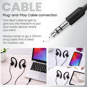 PHILIPS SHS3200BK durable construction image suggests long-lasting use.