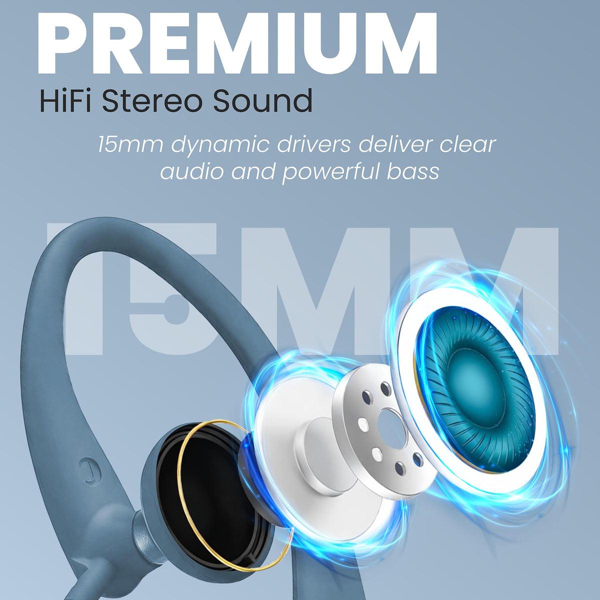 Philips SHS3200BL 15mm driver close-up highlighting balanced sound and clarity.