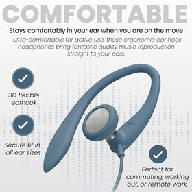 Philips SHS3200BL wired connection image for quick plug-and-play listening.