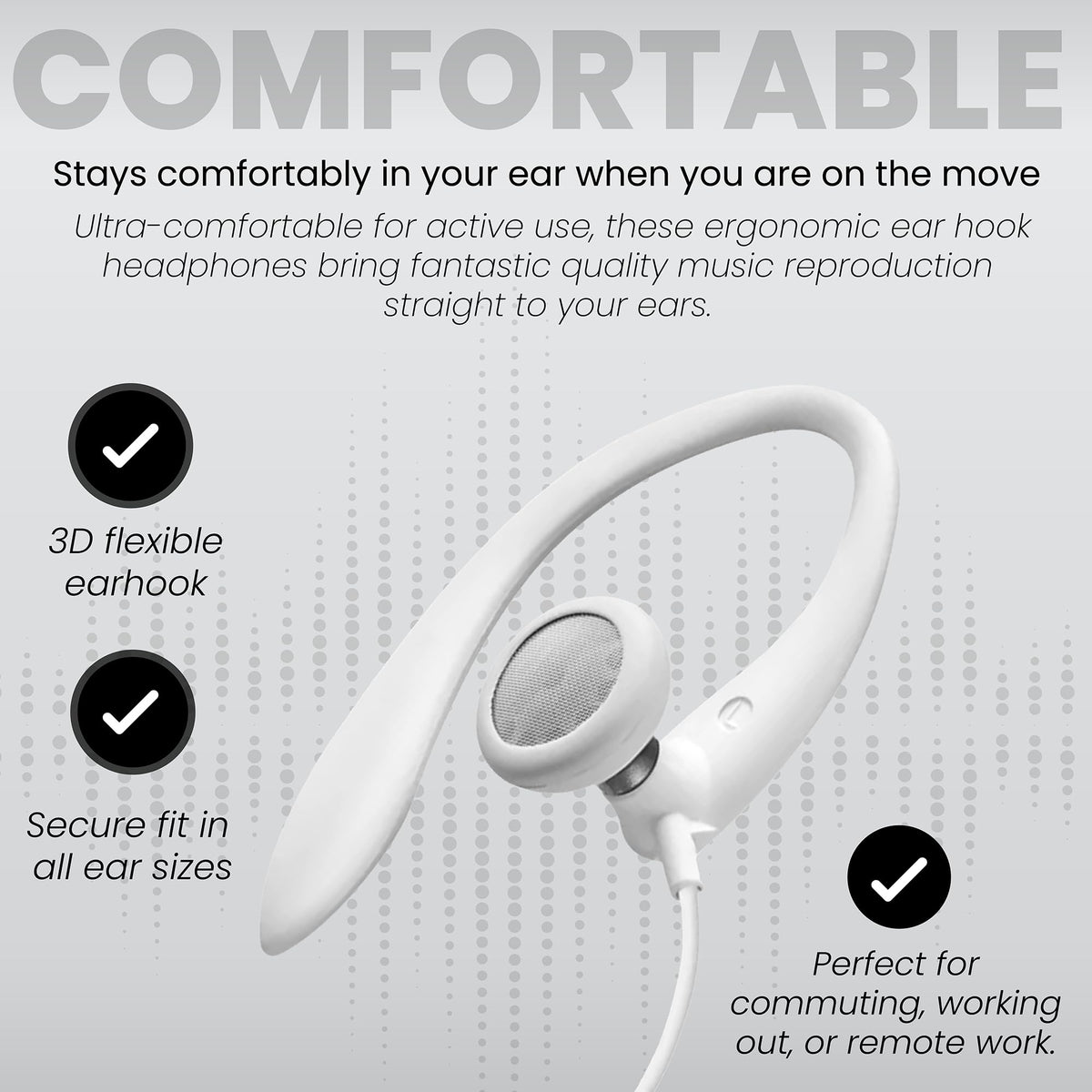 1.2m wired cable ideal for outdoor use and movement