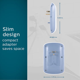 Philips top view of six grounded outlets providing multiple device connections