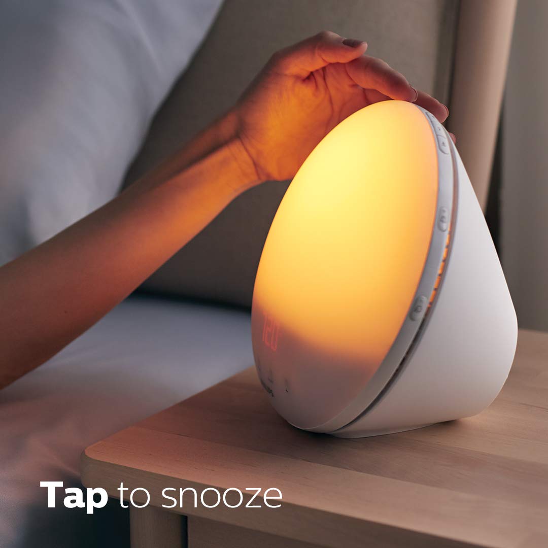 Philips SmartSleep reading lamp with 20 brightness settings for night reading.