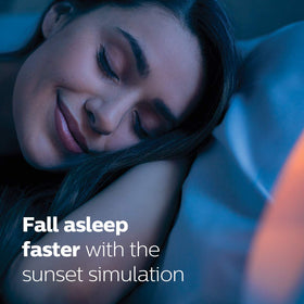 Philips SmartSleep wake-up light tap snooze for quick wake-up control.