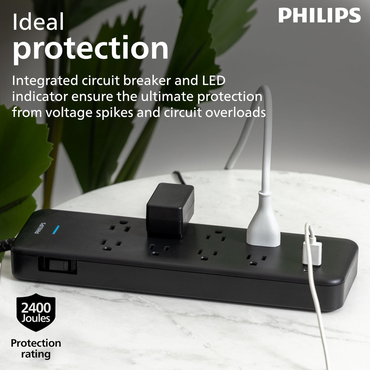 PHILIPS SPP3983B braided 6 ft cord for flexible placement