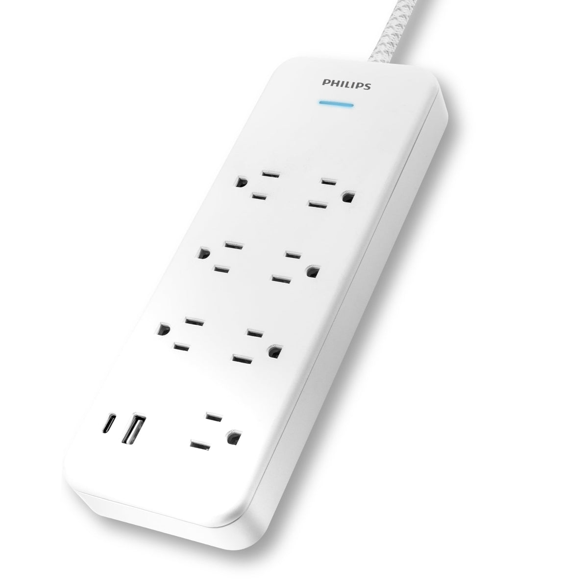 PHILIPS SPP3983W/37 seven-outlet configuration to power multiple devices