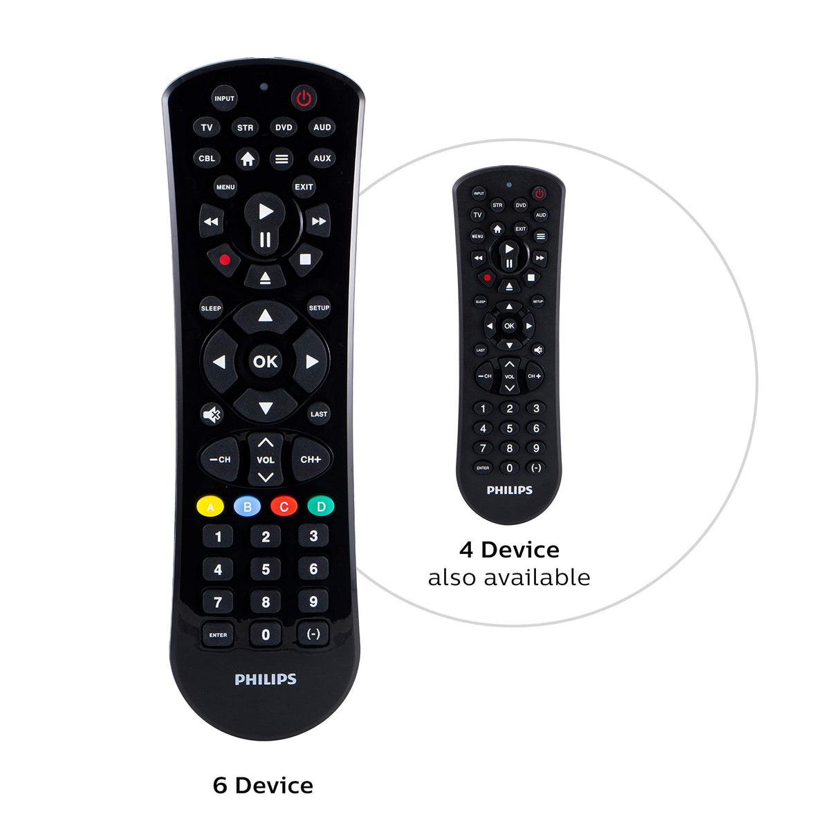 Philips SRP9263C/27 buttons featuring preprogrammed Samsung and Roku controls