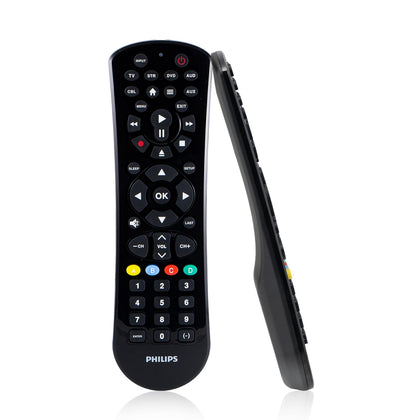 Philips SRP9263C/27 universal remote front view showing sleek design and layout